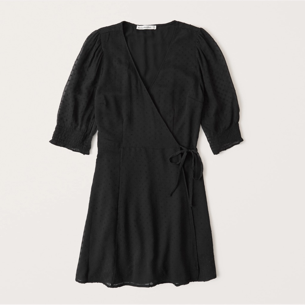 Abercrombie & Fitch Black Wrap Dress